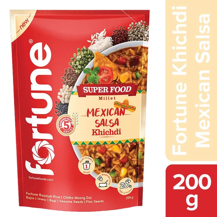Fortune Super Food Millet Mexican Salsa Khichdi - Ready To Cook, Rich In Protein, 200 g Pouch-1.webp